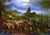 Jan the elder Brueghel Christ Preaching At The Seaport painting